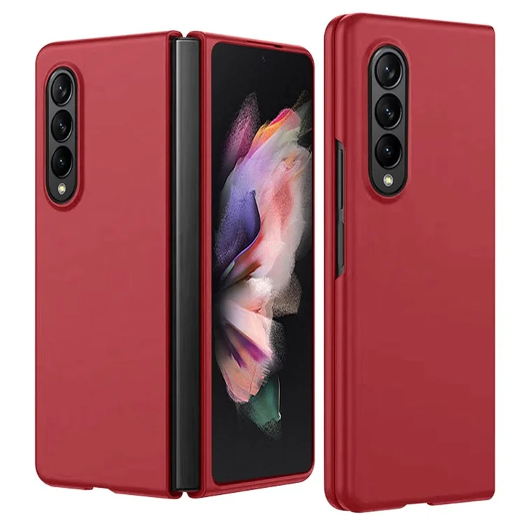 Для Samsung Galaxy Z Folt4 5G Ultra Slim Crubhrised Folding PC Chase Case Anty Scratch - Красный