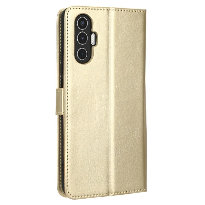 Para Tecno Pova 3 4G Caixa de Carteira de Flip -choque à Prova de Choque Stand Crazy Horse Texture PU Couro de Couro Cappo de Proteção Tampa de Proteção - Ouro