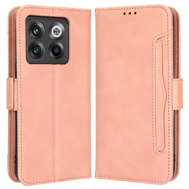 Custodia Protettiva per Telefono a Prova di Urto per OnePlus 10T 5G / Ace Pro 5G, Custodia Portafoglio in Pelle PU con Più Slot per Schede - Rosa