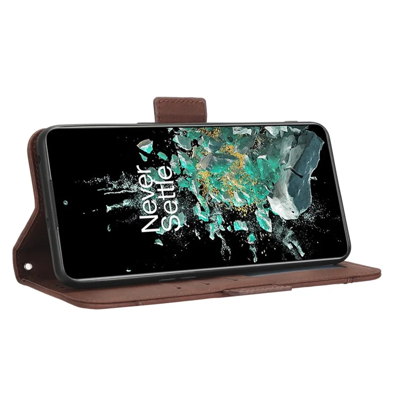 Funda de teléfono a prueba de golpes para OnePlus 10T 5G / Ace Pro 5G, funda de cartera de cuero PU con múltiples ranuras para tarjetas - Marrón