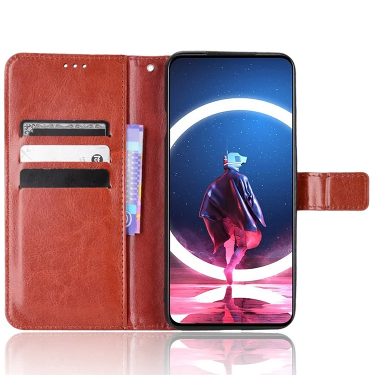 Crazy Horse Texture Phone Hülle Für ZTE Nubia Red Magic 7s Pro 5G, Anti-wear PU Leder-telefon Flip Wallet Ständer Schutzabdeckung - Braun