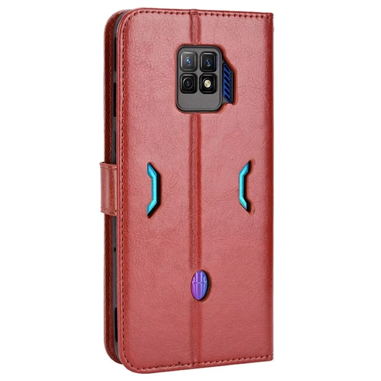 Crazy Horse Texture Phone Hülle Für ZTE Nubia Red Magic 7s Pro 5G, Anti-wear PU Leder-telefon Flip Wallet Ständer Schutzabdeckung - Braun