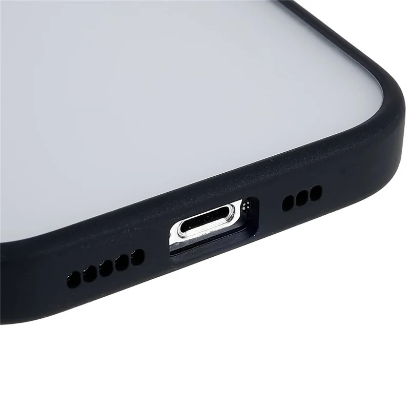 Skråtlfon Case til iPhone 14 Pro Max 6,7 tommer TPU+Acryl Beskyttende Cover med Hudfølelse Stødfast Case - Sort