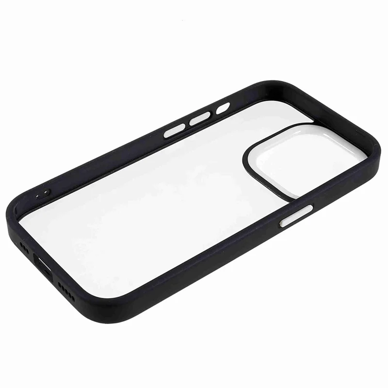 Skråtlfon Case til iPhone 14 Pro Max 6,7 tommer TPU+Acryl Beskyttende Cover med Hudfølelse Stødfast Case - Sort