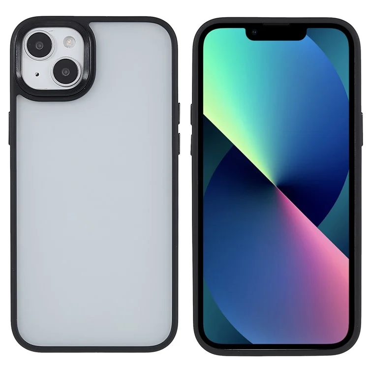Case de Teléfono Delgado Para Iphone 14 Max 6.7 Pulgadas Anti-Drop Skin-touch Estuche Tpu+cubierta Protectora Acrílica - Negro