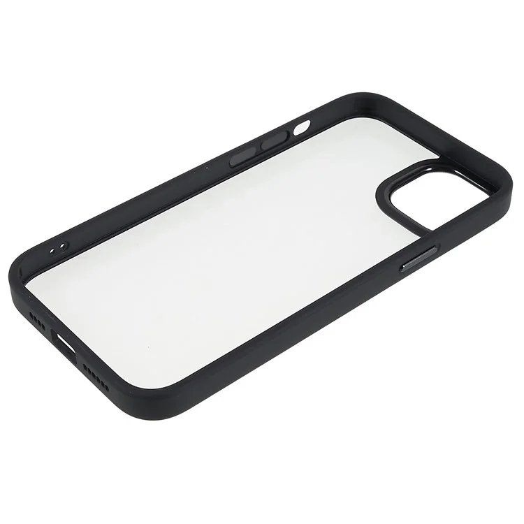 Case de Teléfono Delgado Para Iphone 14 Max 6.7 Pulgadas Anti-Drop Skin-touch Estuche Tpu+cubierta Protectora Acrílica - Negro