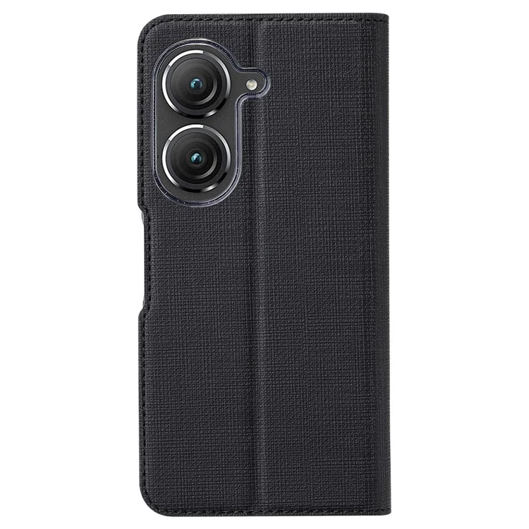 Étui de téléphone VILI DMX Series pour Asus Zenfone 9 5G, protection complète en cuir PU, coque de téléphone avec support et fente pour carte - Noir