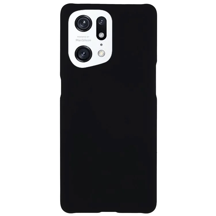 Per Oppo Find X5 Pro 5G Custodia per telefono cellulare antiurto Custodia in PC duro lucido con finitura gommata Guscio protettivo antiusura - Nero