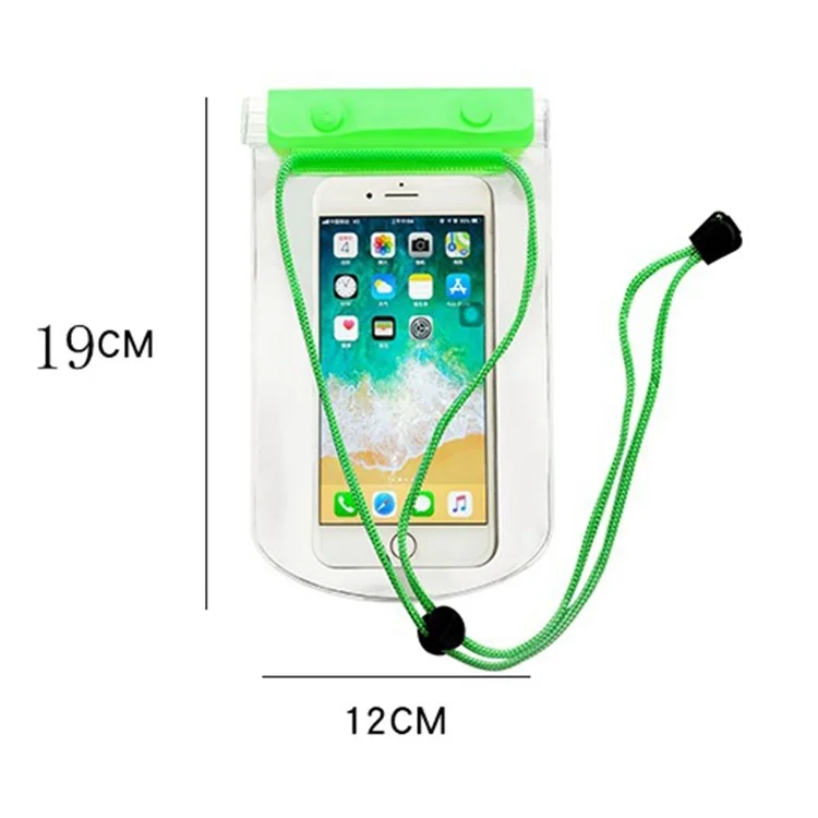 Sachet étanche à 3 couches épaisses pour téléphone portable de moins de 7 pouces, pour la plage, la piscine, avec cordon réglable - Transparent