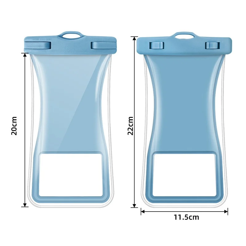 TPU Waterproof Bag for Under 7.2-inches Mobile Phone Beach Pool Phone Dry Bag with Floating Airbag - Black