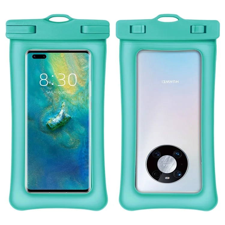 IPX8 30m Waterproof Universal Under 7.2 Inch TPU Cell Phone Bag Beach Pool Swimming Airbag Shockproof Phone Pouch with Strap - Blue