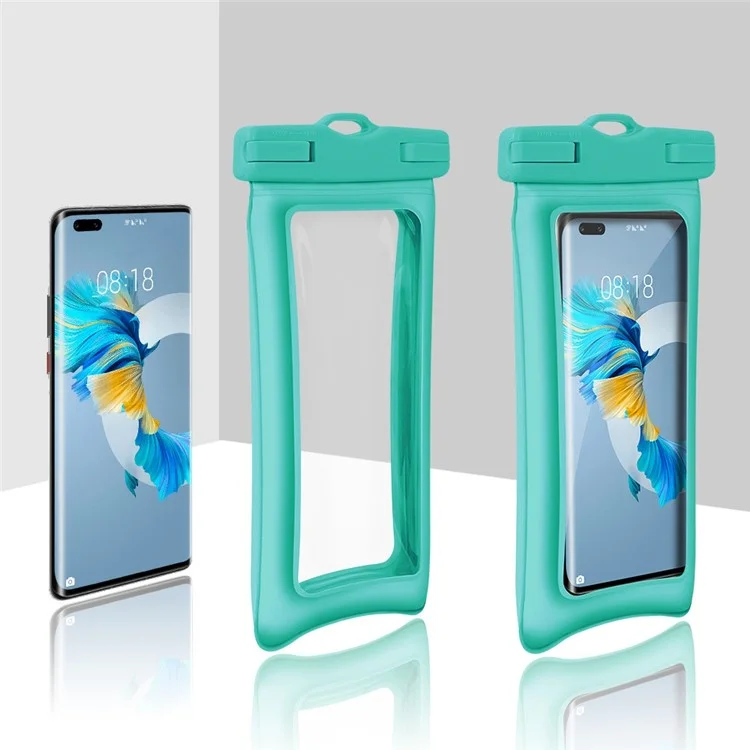 IPX8 30m Waterproof Universal Under 7.2 Inch TPU Cell Phone Bag Beach Pool Swimming Airbag Shockproof Phone Pouch with Strap - Blue