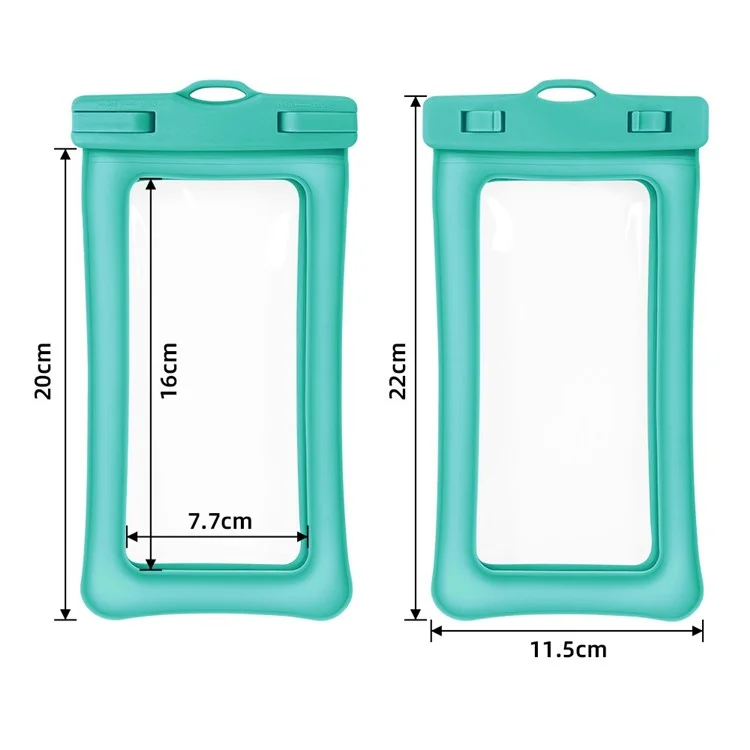 IPX8 30m Waterproof Universal Under 7.2 Inch TPU Cell Phone Bag Beach Pool Swimming Airbag Shockproof Phone Pouch with Strap - Blue