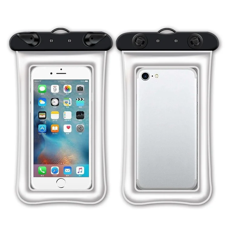 Sac étanche flottant pour téléphone portable de moins de 7,2 pouces pour la plage, la piscine - Blanc