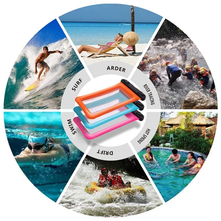 Sac étanche flottant pour téléphone portable de moins de 7,2 pouces pour la plage, la piscine - Blanc
