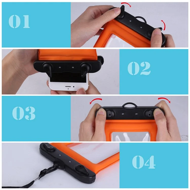Sac étanche flottant pour téléphone portable de moins de 7,2 pouces pour la plage, la piscine - Blanc