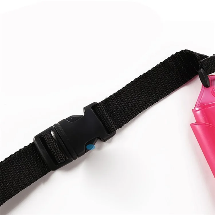 Waterproof Pouch 22x17cm Waist Bag Snowproof Dirtproof Sandproof PVC Case with Adjustable Waist Strap - Pink