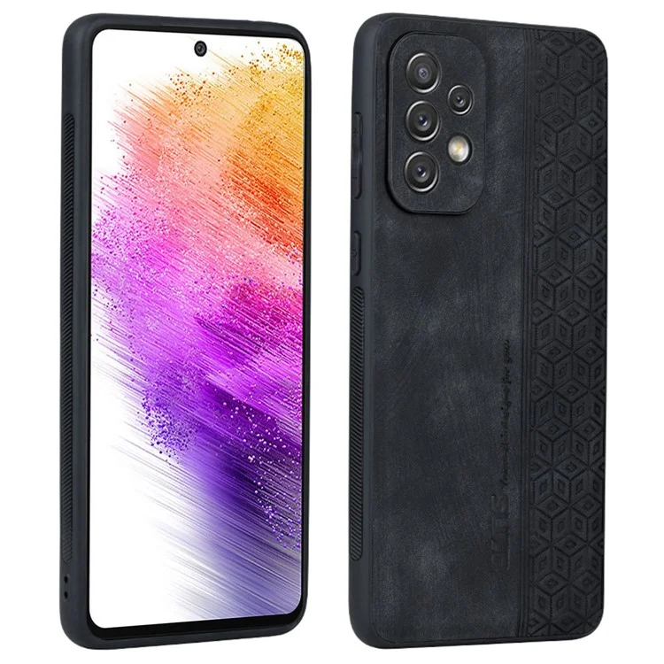 AZNS Anti-scratch Phone Case Per Samsung Galaxy A73 5G, Custodia in Pelle PU Rivestita in TPU a Prova di Caduta - Nero