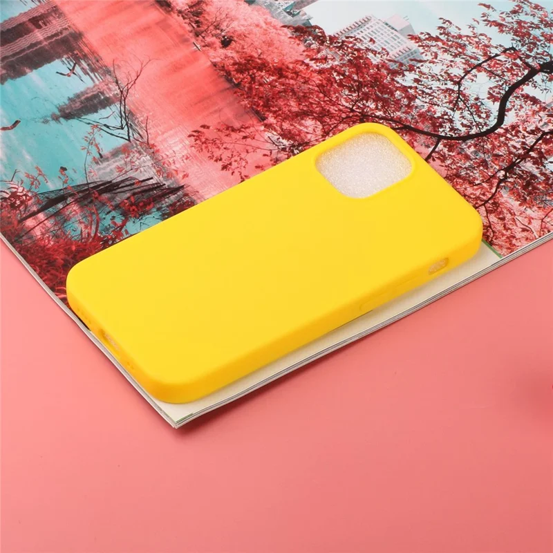 Anti-fall TPU Phone Case For iPhone 14 Pro 6.1 inch, Candy Color Mobile Phone Protective Back Cover - Yellow