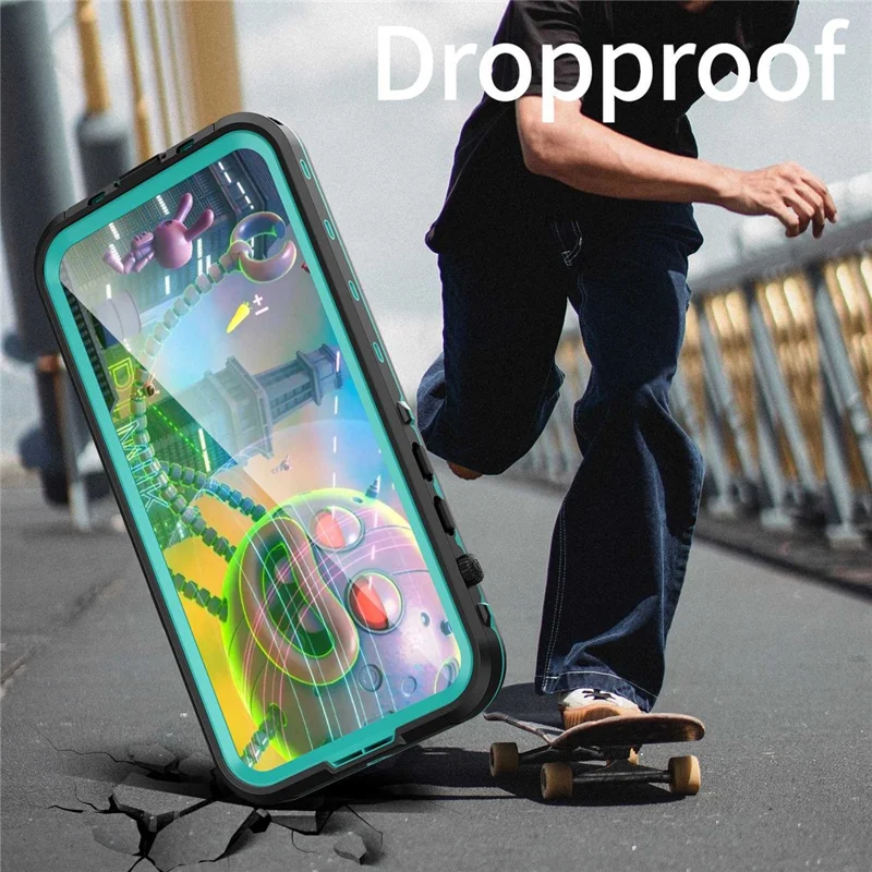 REDPEPPER Dot+ Series for iPhone 14 Pro Max 6.7 inch Compatible with MagSafe Wireless Charging Anti-drop Phone Cover IP68 Waterproof IP6X Dustproof Transparent Back Hybrid Phone Case - Blue