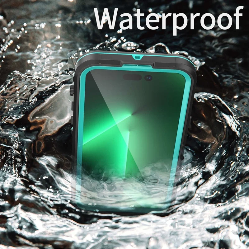 REDPEPPER Dot+ Series for iPhone 14 Pro Max 6.7 inch Compatible with MagSafe Wireless Charging Anti-drop Phone Cover IP68 Waterproof IP6X Dustproof Transparent Back Hybrid Phone Case - Blue