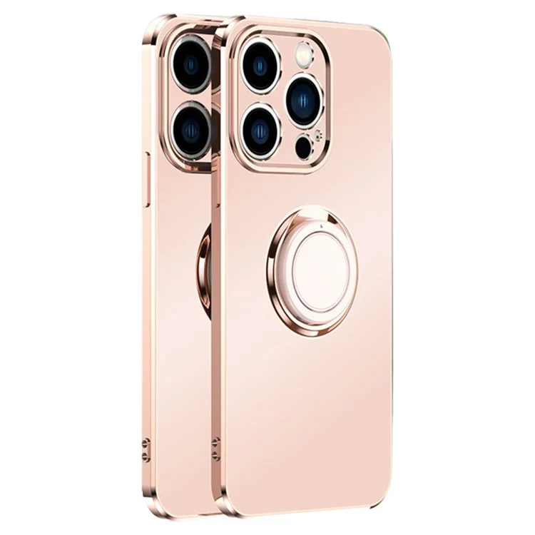 Pour Iphone 14 Pro 6,1 Pouces de Bord Droit de Téléphone de Couverture de Téléphone Anneau de Bague de Jotaire - Rose Clair