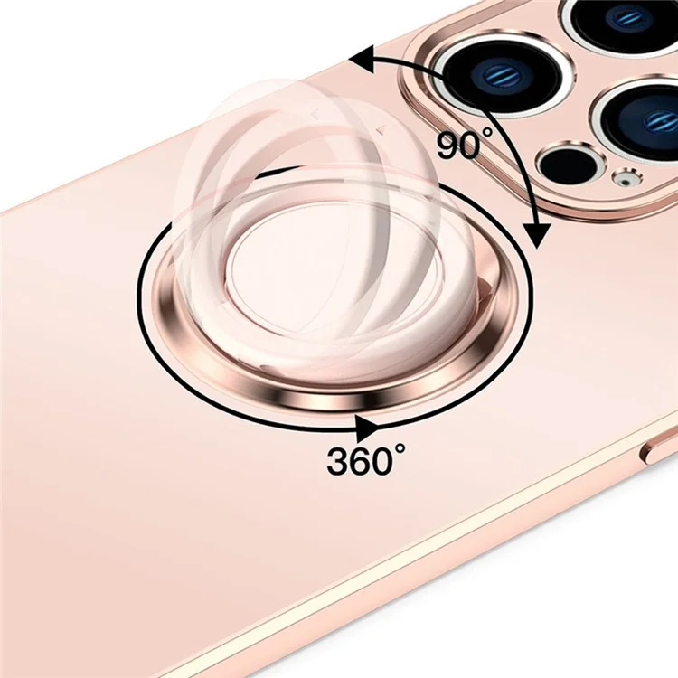 Pour Iphone 14 Pro 6,1 Pouces de Bord Droit de Téléphone de Couverture de Téléphone Anneau de Bague de Jotaire - Rose Clair