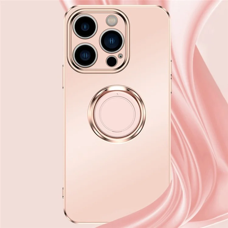 Pour Iphone 14 Pro 6,1 Pouces de Bord Droit de Téléphone de Couverture de Téléphone Anneau de Bague de Jotaire - Rose Clair