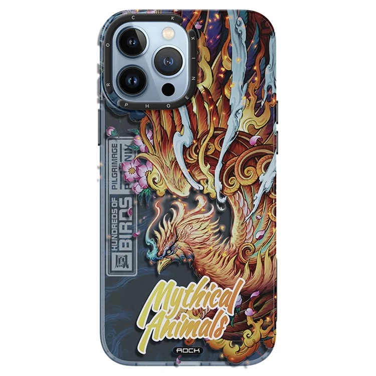 ROCK Mythical Animals InShare Series for iPhone 13 Pro 6.1 inch IMD Animal Pattern Phone Case PET+TPU Anti-scratch Protective Cover - Phoenix