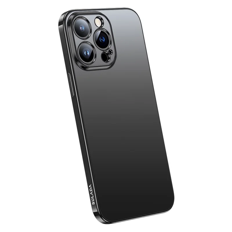 SULADA Nature Series Matte Phone Case For iPhone 14 Pro Max 6.7 inch, Ultra Slim Electroplating Soft TPU Back Cover Support Wireless Charging - Black