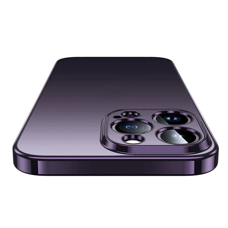 SULADA Nature Series Matte Phone Case For iPhone 14 Pro Max 6.7 inch, Ultra Slim Electroplating Soft TPU Back Cover Support Wireless Charging - Black