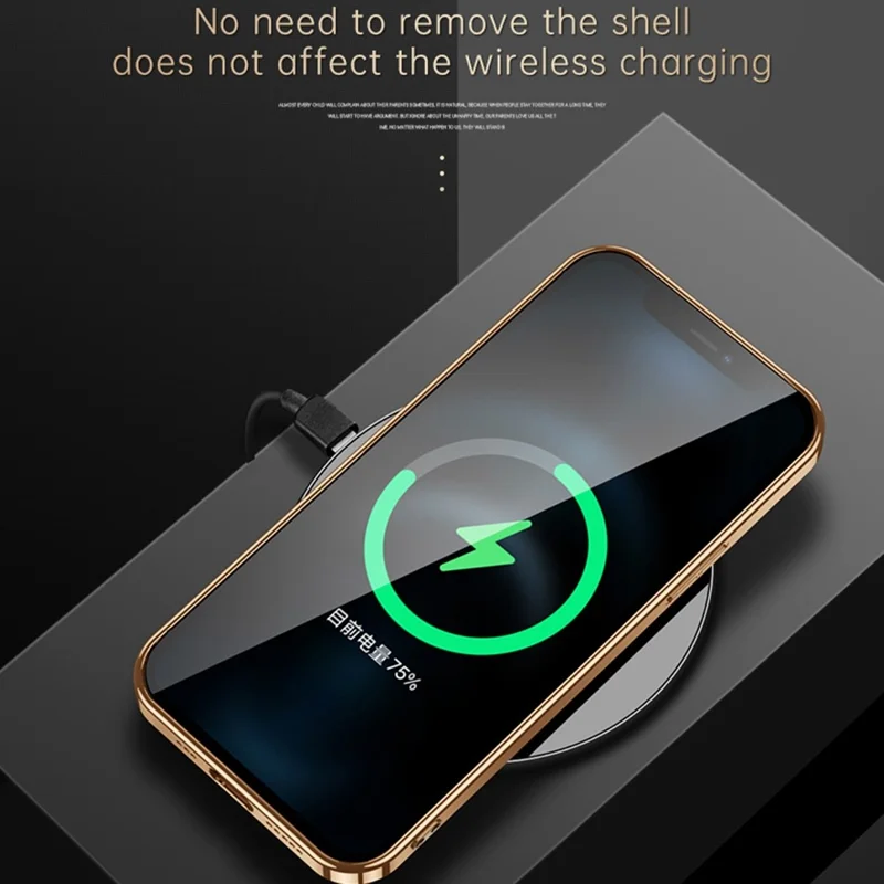 SULADA for iPhone 14 Pro Max 6.7 inch Litchi Texture Electroplating Anti-scratch Cover PU Leather Coated PC + TPU Mobile Phone Case - Black