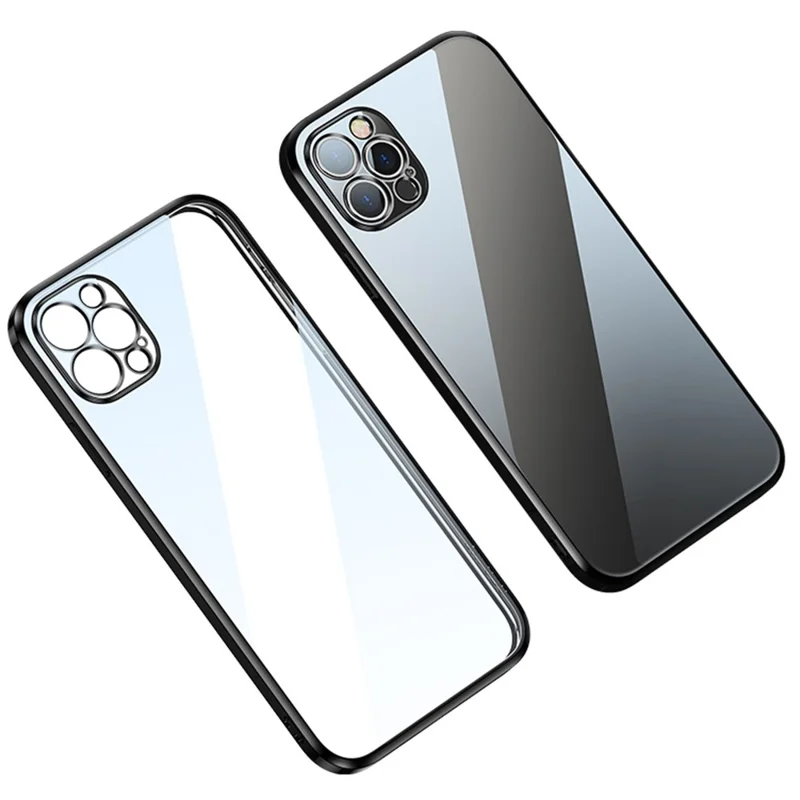 SULADA For iPhone 14 Pro 6.1 inch Ultra Slim Precise Cutouts TPU Phone Case Anti-drop Electroplating Straight Edge Phone Cover - Black