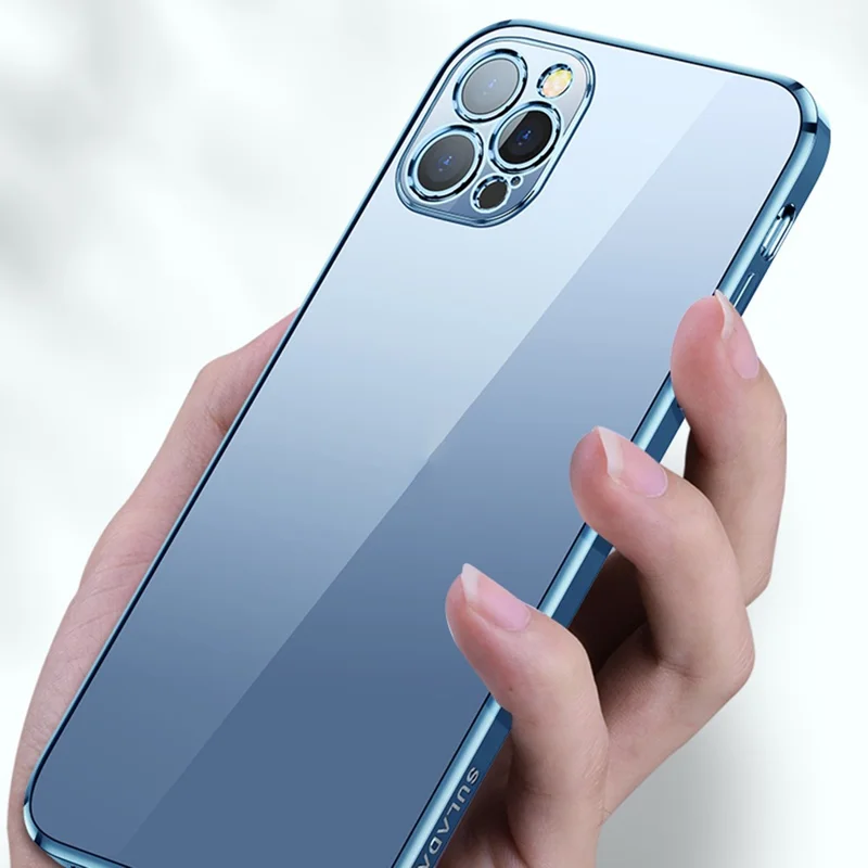 SULADA For iPhone 14 Pro 6.1 inch Ultra Slim Precise Cutouts TPU Phone Case Anti-drop Electroplating Straight Edge Phone Cover - Black