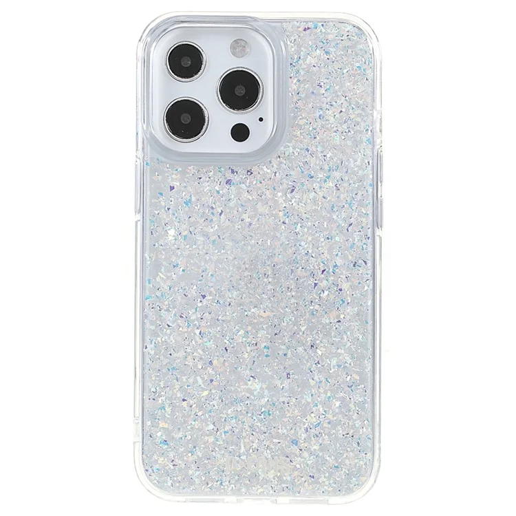 DFANS Starlight Shining Series Для Iphone 14 Pro 6,1-дюймовый Чехол по Телефону PC + TPU Гибридный Защитный Чехол Против Царапины, Украшенная Полным Блеском - Серебряный