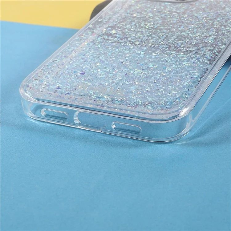 DFANS Starlight Shining Series Для Iphone 14 Pro 6,1-дюймовый Чехол по Телефону PC + TPU Гибридный Защитный Чехол Против Царапины, Украшенная Полным Блеском - Серебряный