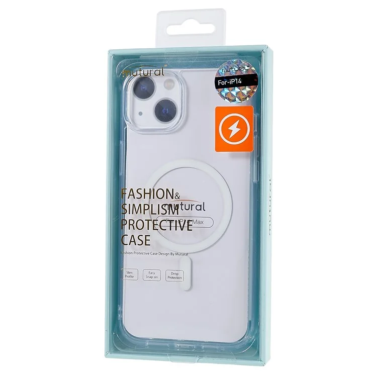 MUTURAL Für iPhone 14 Klare Hülle Kompatibel mit MagSafe Flexibles TPU Hartes PC Stoßfestes Cover