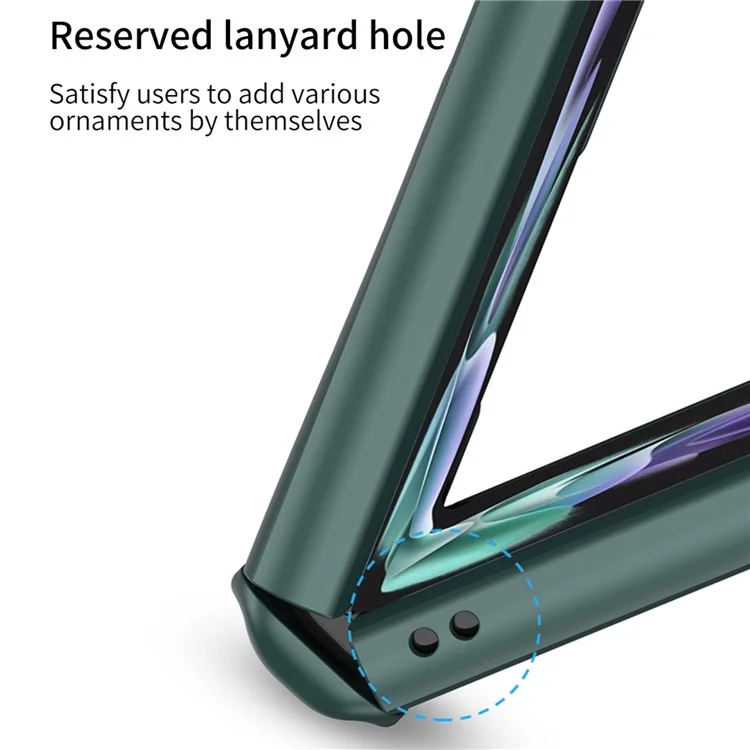 GKK Para Samsung Galaxy Z Flip4 5G PC Hard PC Caixa de Telefone Dobrável Câmera de Dobradiça Magnética Lente Film Cover de Proteção - Verde