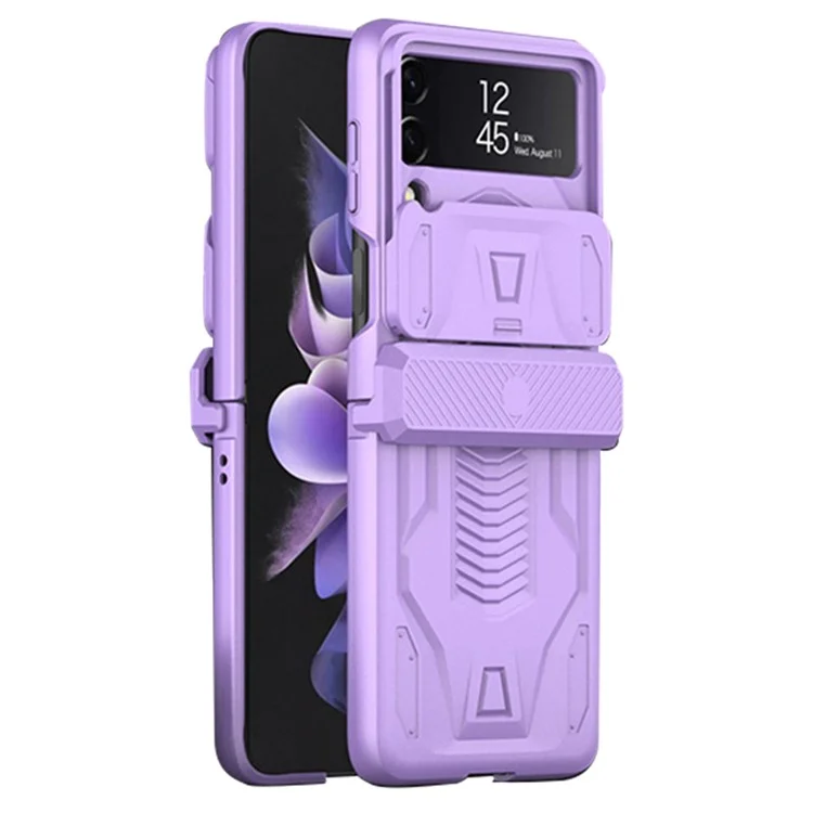 GKK Pour Samsung Galaxy Z Flip4 5G Magnetine Case Téléphone Slibe Caperté Caper Hard PC Couverture - Violet