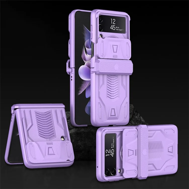 GKK Pour Samsung Galaxy Z Flip4 5G Magnetine Case Téléphone Slibe Caperté Caper Hard PC Couverture - Violet