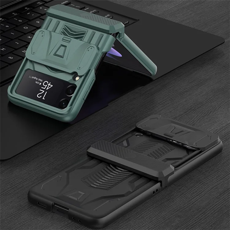 GKK Pour Samsung Galaxy Z Flip4 5G Magnetine Case Téléphone Slibe Caperté Caper Hard PC Couverture - Violet