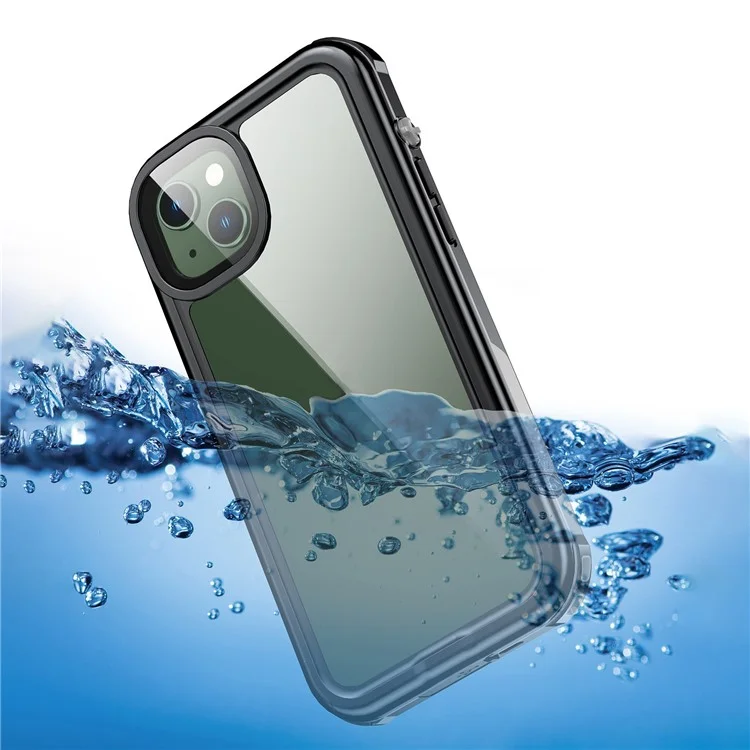 For iPhone 14 6.1 inch Transparent IP68 Waterproof Phone Case Drop-proof Full Protection Mobile Phone Cover