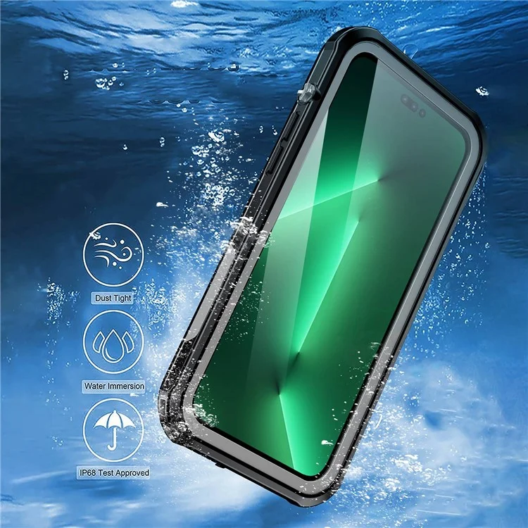 IP68 Waterproof Phone Case For iPhone 14 Plus Transparent Sensitive Touch PC+Neoprene Mobile Phone Cover
