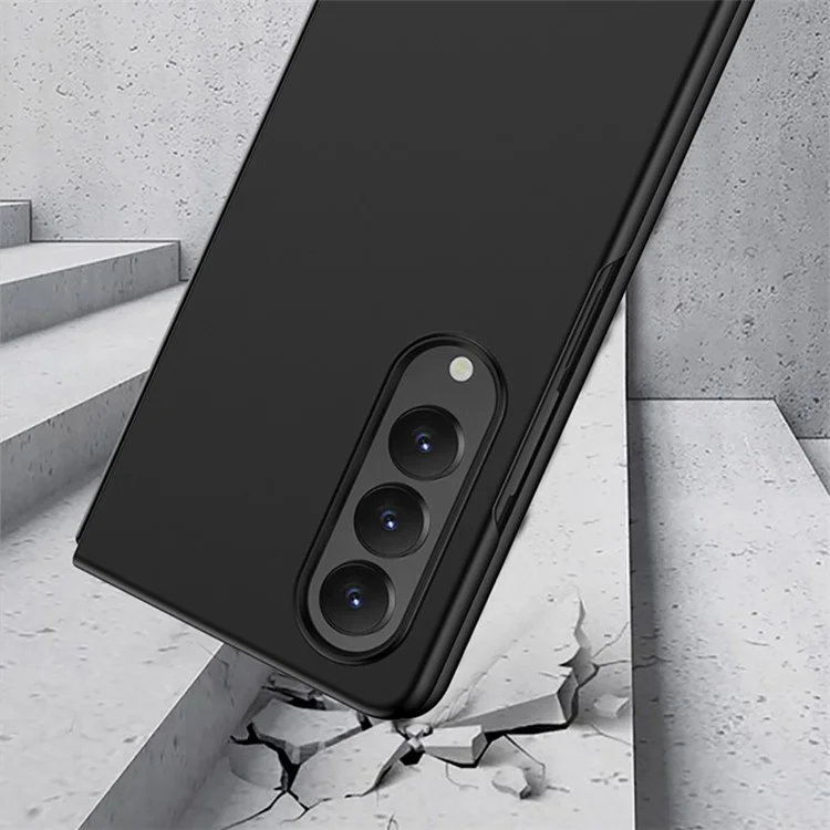 GKK Pour Samsung Galaxy Z Fold4 5G Étui de téléphone ultra-fin antidérapant et anti-empreintes Boîtier de téléphone pliable en PC dur - Noir