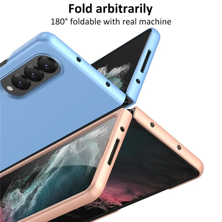GKK Pour Samsung Galaxy Z Fold4 5G Étui de téléphone ultra-fin antidérapant et anti-empreintes Boîtier de téléphone pliable en PC dur - Noir