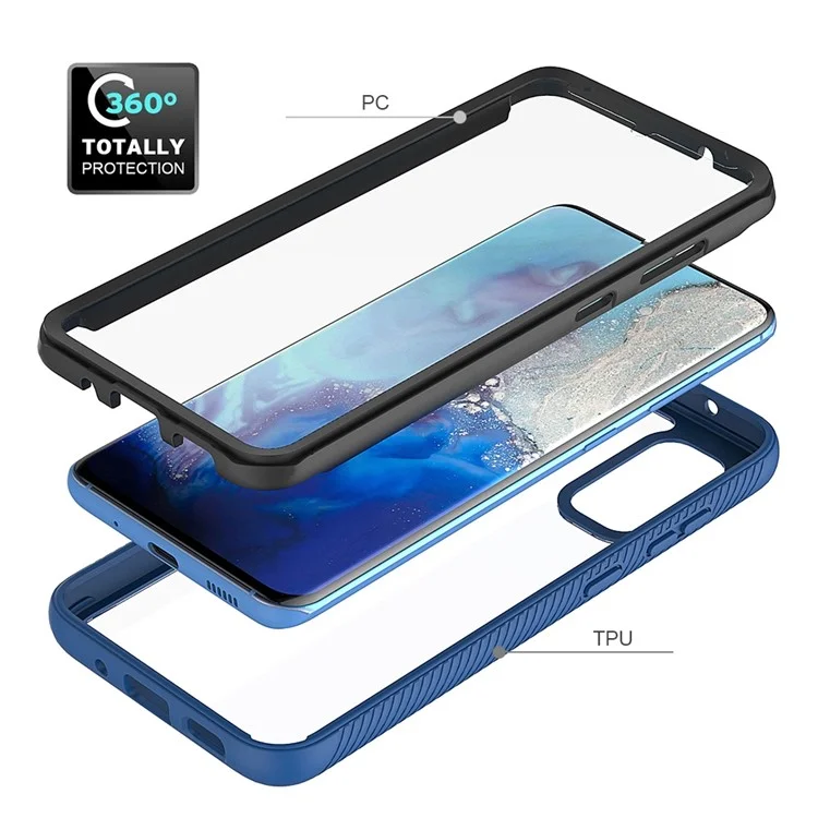 For Samsung Galaxy S20 Plus 4G / 5G Transparent Acrylic + PC Back Cover TPU Frame Anti-drop Cell Phone Case - Black