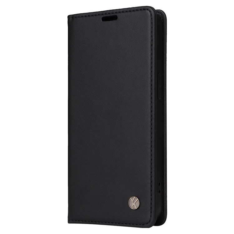 YIKATU Funda Protectora a Prueba de Golpes para iPhone 14 6.1 pulgadas, Funda Billetera de Cuero PU YK-001 con Soporte Magnético de Cierre Automático - Negro