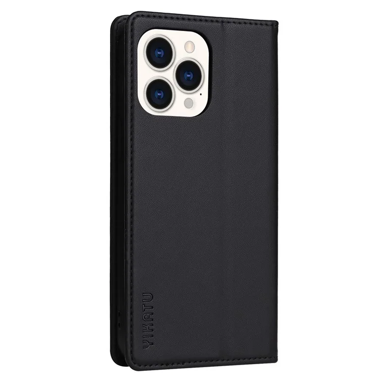 Yikatu Para Iphone 14 Pro Max 6.7 Pulgadas YK- 001 PU Flip Flip Billet Billet - Negro