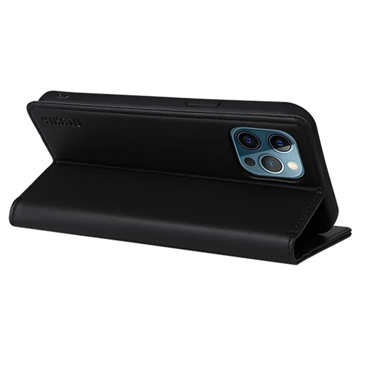 Yikatu Für iPhone 12 / 12 Pro 6,1 Zoll Yk-001 Anti-schock-telefonabdeckung Kee-resistenter Magnetischer Automatisch Absorbiertes PU Leder Flip Wallet Wallet - Schwarz