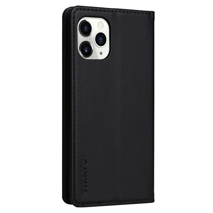 Yikatu Magnetic Fermeture Téléphone Case Pour Iphone 11 Pro 5.8 Pouces, YK- 001 Protection Complète Cover Téléphone Flip le Cuir Portefeuille - le Noir